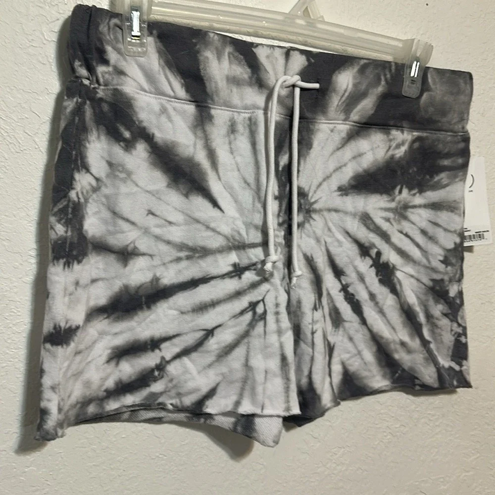 Sage‎ Collective Tie Dye Lounge Shorts Pavement Grey White Drawstring Large NEW